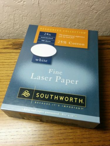 Southworth Fine Laser Business Resume Paper 8.5 x 11 24 lb White 500 Sheets