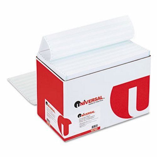 Universal green bar computer paper, perforated margins, 2600 sheets (unv15782) for sale