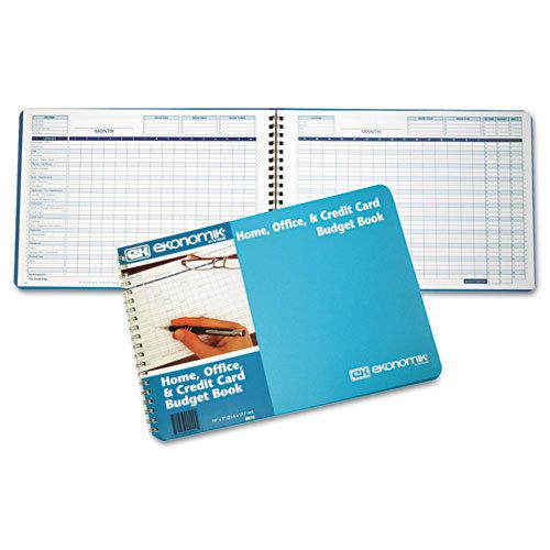 Ekonomik Home/Office Budget Book, 56 Pages 10 1/4 x 7 1/4 Aqua Leatherette Cover