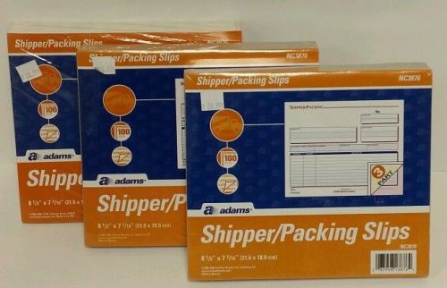 Adams Shipper Packing List 300 Sets 3 Part Carbonless Model NC3876