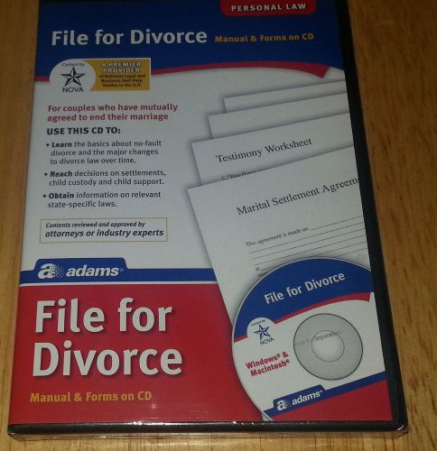 Adams Business Forms File For Divorce Compact Disc