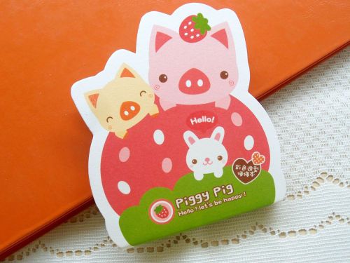 1X Piggy Pig Colorful Memo Note Scratch Pad Doodle Message Book Stationery Gift