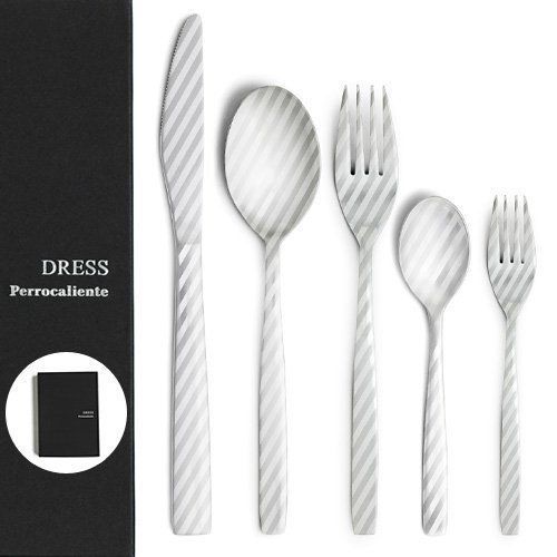 Perrocaliente DRESS Stainless Stripe Design Flatware Set Spoon Fork Knife JAPAN