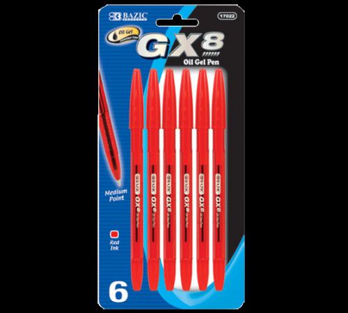 BAZIC GX-8 Red Oil-Gel Ink Pen (6/Pack), Case of 24