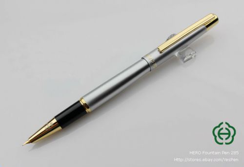 HERO Fountain Pens 285 Accounting Pen Extra Fine Nib Matte Silver Finish GT NEW