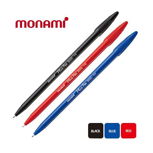 Monami Plus Pen 3000 Water Based Fine Sign Pen Aqua Ink 4Black+4Red+4Blue 1Box