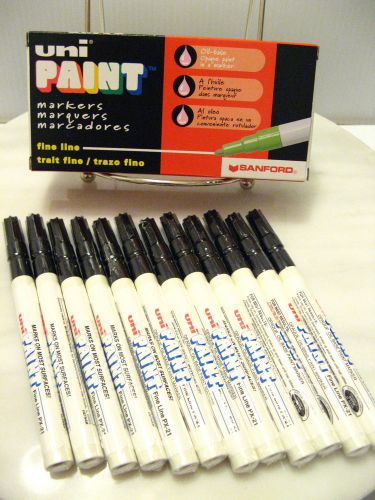 Sanford Uni-Paint Oil Base Opaque Paint Black Fine Line Marker 12 Pk 63701 PX-21