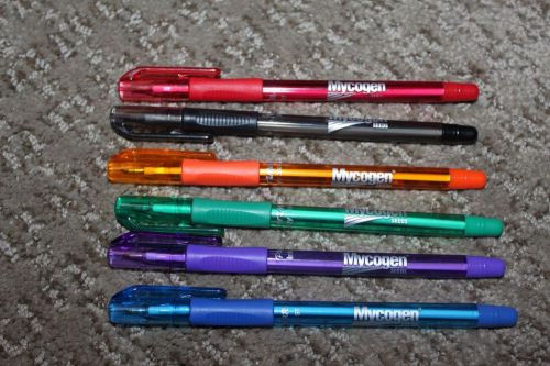 New INK JOY PAPER MATE set of 6 pens MYCOGEN  BRIGHT colors OFFICE  FUN