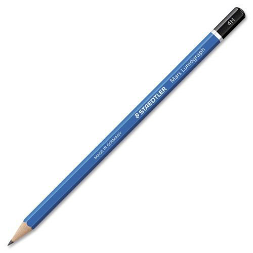 Staedtler Mars Lumograph Pencil - 4h Pencil Grade - Gray Lead - Blue (1004h)