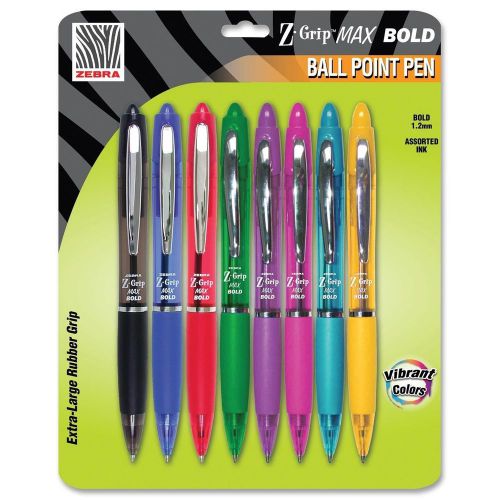 Zebra Pen Z-Grip Max RT Pen 1.2 mm Pen Point Size - Asst 8pk