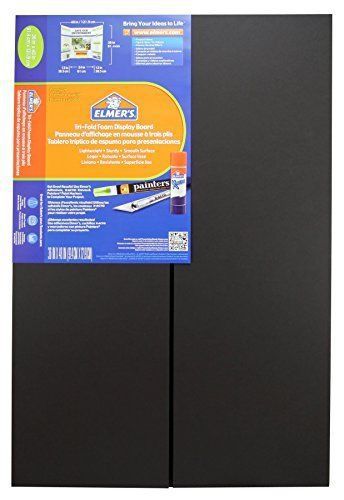 Elmer&#039;s Premium Tri-Fold Foam Display Board, 36 x 48 Inches, Black, Single Board