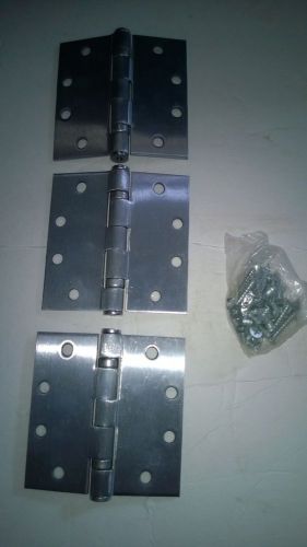 3 COMMERCIAL HINGES 4.5&#034;x4.5&#034; BALL BEARING # HG100004