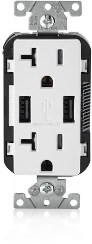 20 Amp Usb Charger/tamper Resistant Duplex Receptacle White T5832-w