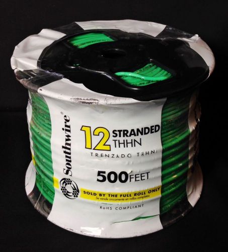 Southwire #12 gauge green awm thhn stranded copper wire 500 ft new for sale