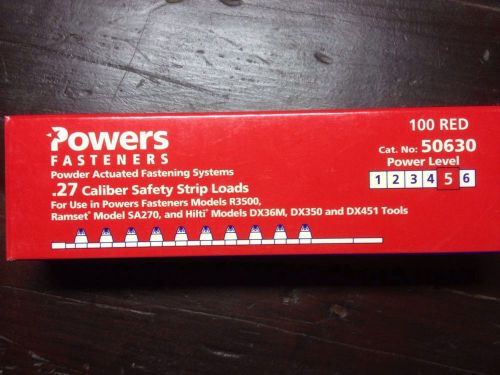 NEW Powers Fasteners 50630 Red 27 Caliber Strip Loads -8x