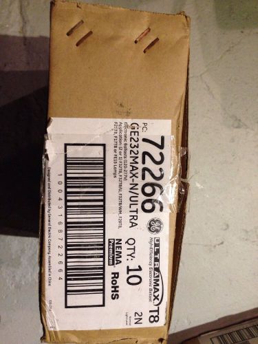 Lot of 10 new ge ballast 2n ge-232-max-n/ultra 2 lamp ballasts. for sale