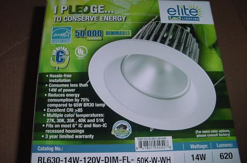 Elite RL630-14W-120-DIM-FL-50K-W-WH LED LIGHTING DIMMABLE NEW