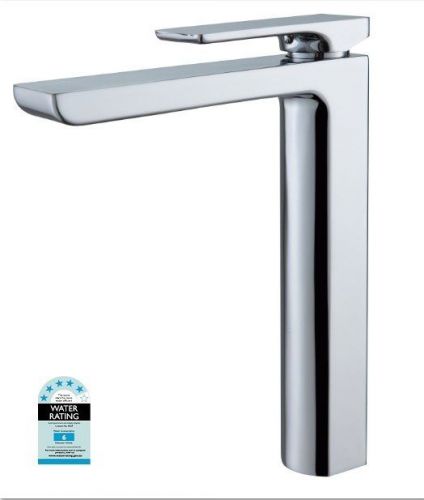 Designer ASTRA Square Bathroom WELS Tall High Basin Flick Mixer Tap Faucet