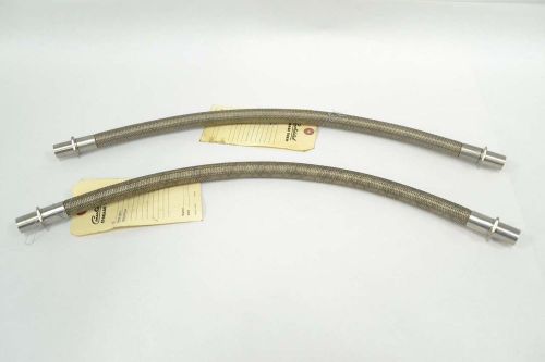 LOT 2 NEW BRAIDED HOSE STAINLESS FITTING FLEX SIZE 3/4X24IN B360163