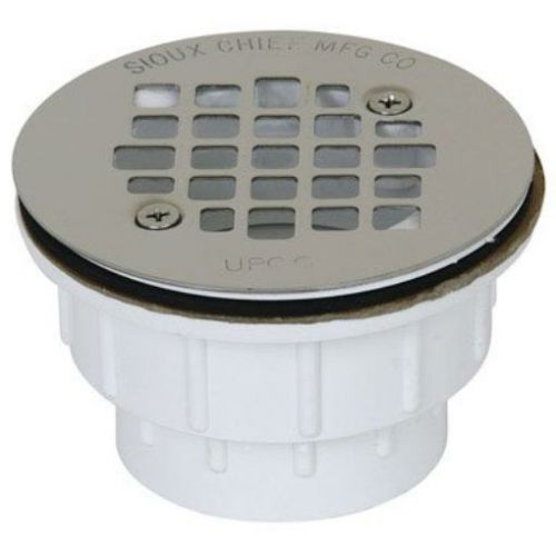 Oatey 42045 2-Part PVC-Solvent Weld Shower Drain with Stainless Steel Strainer