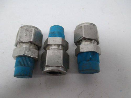LOT 3 NEW SWAGELOK ASSORTED STAINLESS STRAIGHT TUBE FITTING D284848