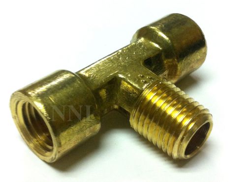 Brass tee 1/4&#034; female x 1/4&#034; female x 1/4&#034; male npt pipe fitting for sale