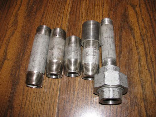 Stainless steel pipe nipples fittings lot 1&#034; and 3/4&#034; for sale