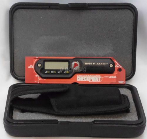 Checkpoint digital inclomatic torpedo level &amp; case &amp; carry pouch made in usa new for sale