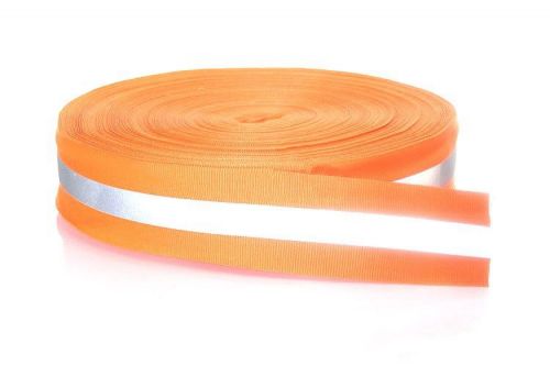 Reflective Tape 1&#034; Sew-On lime Orange, fabric trim vest 3M=10 Foot