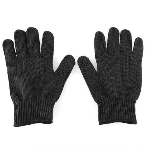 Black stainless steel wire safety works anti-slash cut resistance gloves fashion for sale