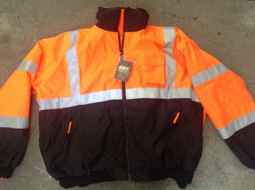 waterproof safety jacket with hood and removable fleece lining.  Size 5XL
