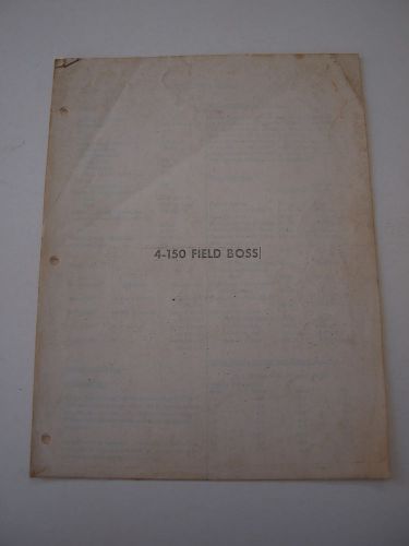 White 4-150 4WD Field Boss Tractor Specifications Sheet 4 pg Caterpillar 3208 V8