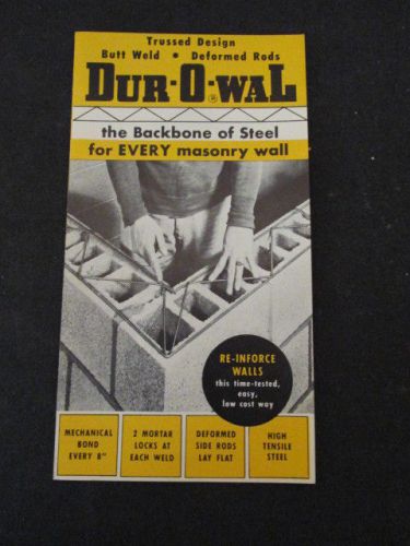 Vintage Dur-O-wal Advertising Brochure Concrete Masonry Advertising Neat
