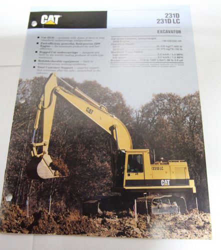 Caterpillar 231D Hydraulic Excavator Sales Brochure Dated 1991 PDF file copy