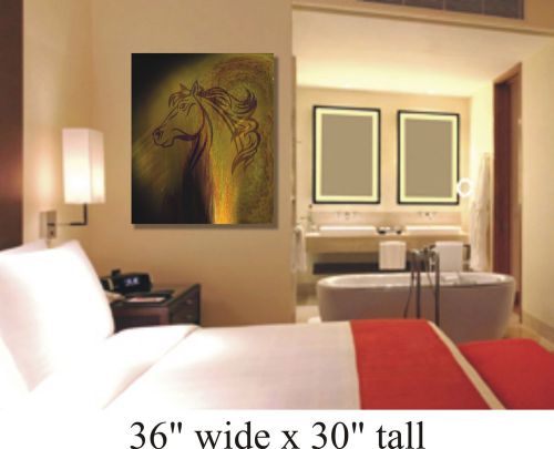 2X - 36&#034;x30&#034; CANVAS ART PRINT Poster By Sunny Nayak Horse Abstract Picture-27