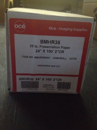 Oce 35Lb Presentation Bond Paper Roll BMHR35 24X100 2&#034; Core.