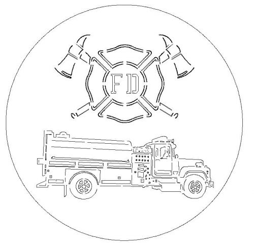 Fire Truck,Fireman CNC cutting .dxf format file for plasma or laser or waterjet