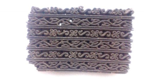 Vintage big size 6 line beautiful boarder pattern wooden printing block/stamp