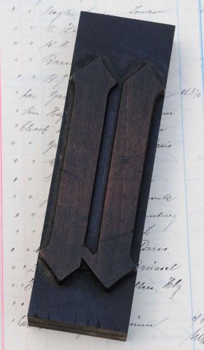letter: u  rare blackletter wood type printing block 5.71&#034; woodtype letterpress