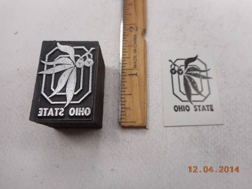 Printing Letterpress Printers Block, Ohio State Buckeye Emblem