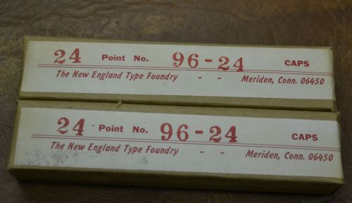 LETTERPRESS METAL TYPE, #96-24 pt. New England Type, 2 pkgs CAPS