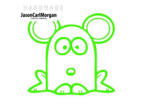 JCM® Iron On Applique Decal, Mouse Neon Green