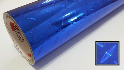 Blue Diamond Plate Vinyl Wrap Graphic Sticker Sheet Roll Overlay Craft &amp; Cut 24&#034;