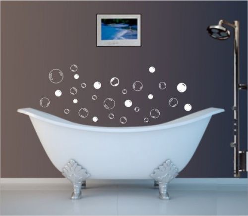 2X Bathroom, Toilet, Wall Vinyl Sticker Decal &#034;Beautiful Bubbles Theme&#034; - 24