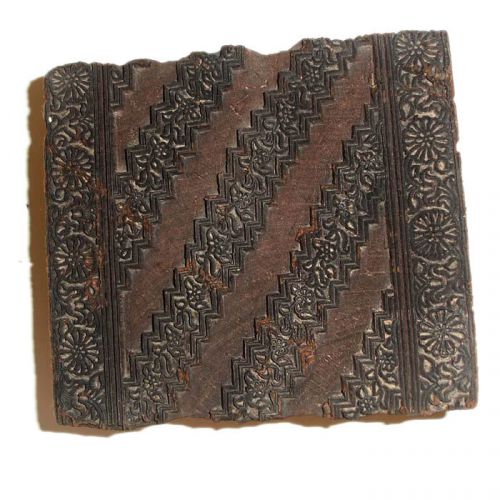 Vintage Wooden Printing Saree Blocks Crafts Fabrics Hand Carved Textile Blocks