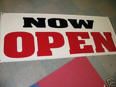 Lot of 3 NOW OPEN All Weather Banner Sign NEW High Quality!