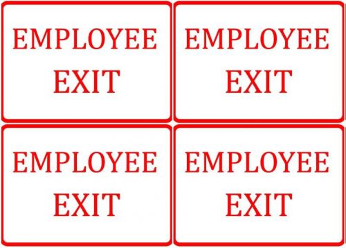 Employee Exit Set Of 4 Vinyl Business Company Notice Office Plaque / Signs