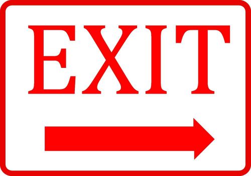 Exit Sign With Right Arrow Pointing Business Commercial Store Plaque Signs