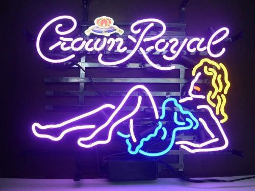 New Hot  Crown Royal Girl Bar Beer Pub Store Neon Light Sign free shipping #A758
