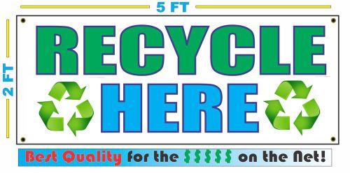 RECYCLE HERE Banner Sign NEW Larger Size Best Quality for The $$$ Paper Aluminum